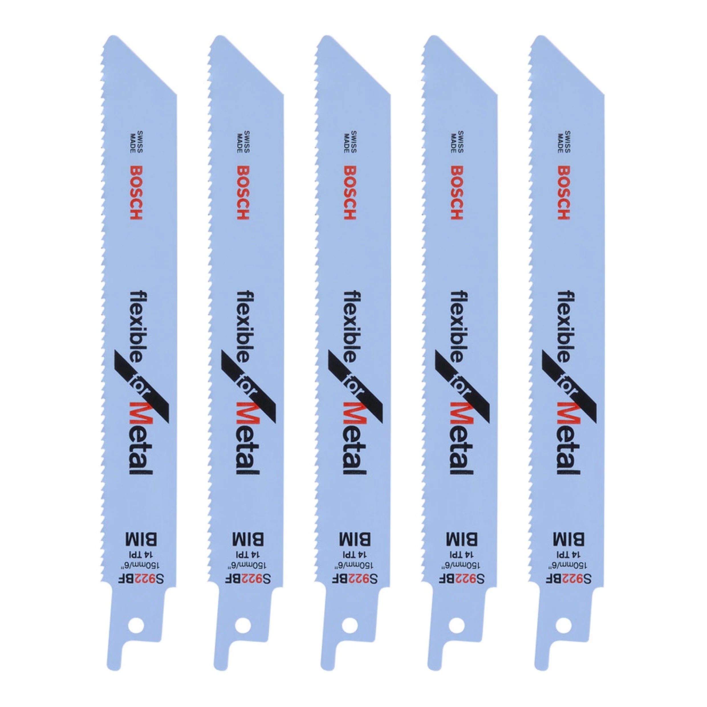 6" Bosch Metal Cut Recip Blades (Pack of 5)