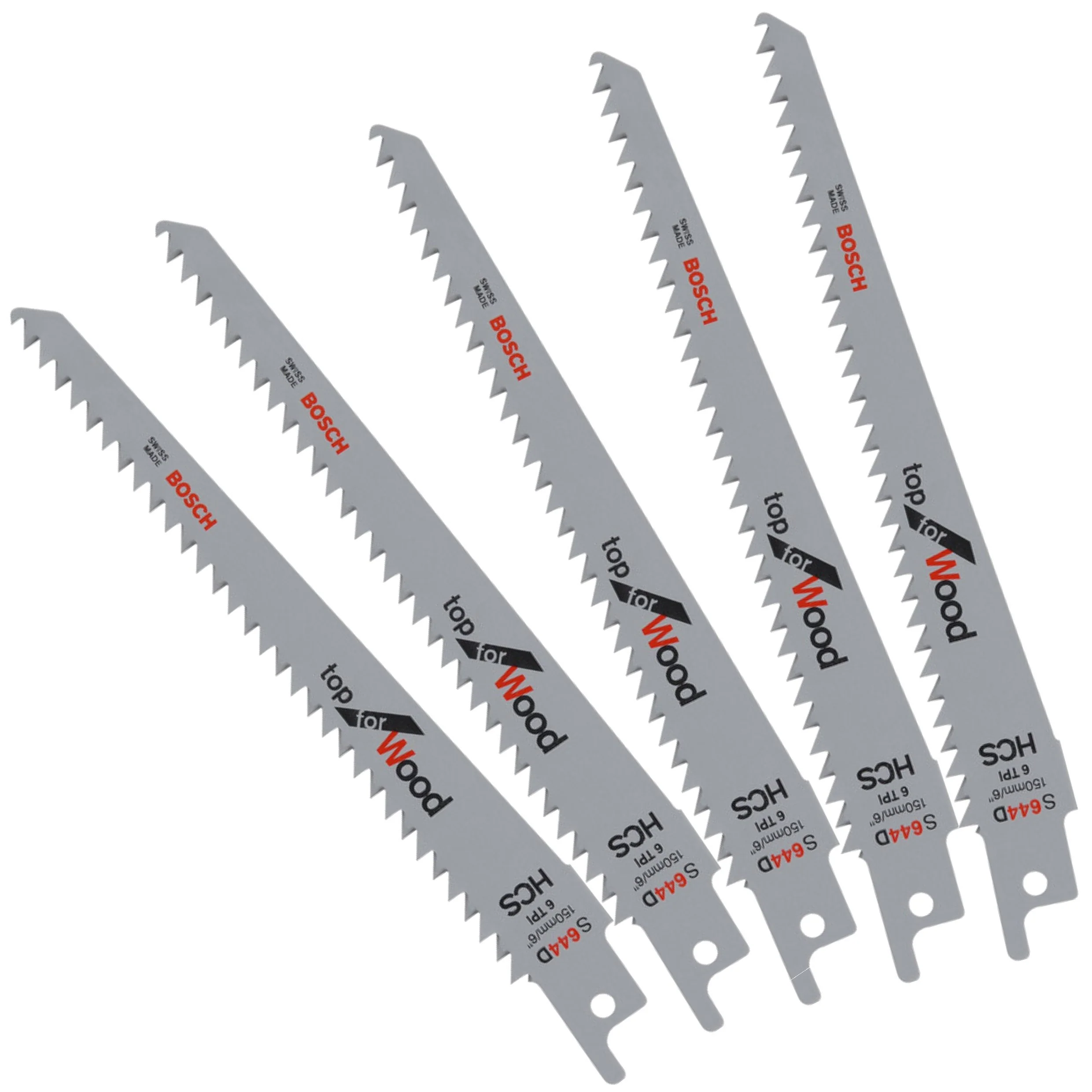 6" Bosch Wood Cut Recip Blades (Pack 5)