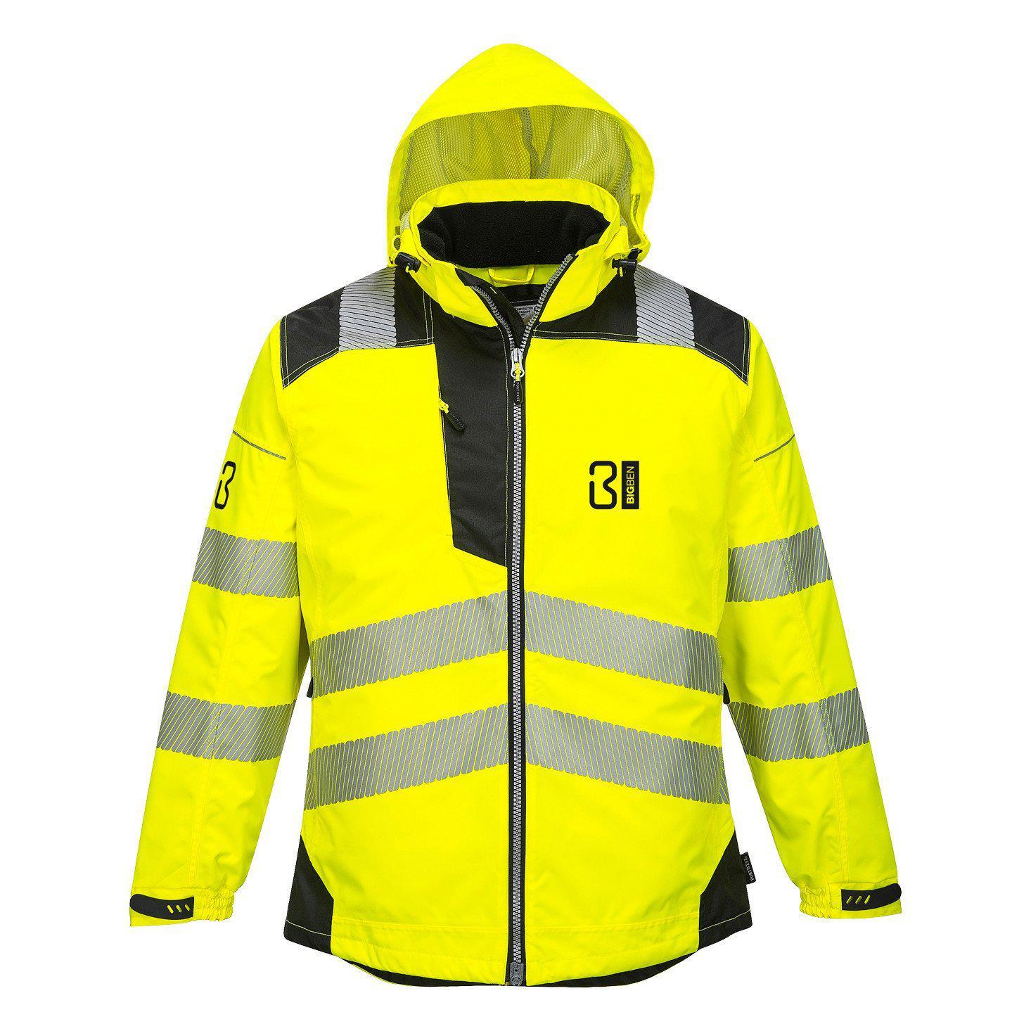 BIG BEN® Hi-Vis Waterproof Thermal Winter Jacket Yellow/Black - Image 2