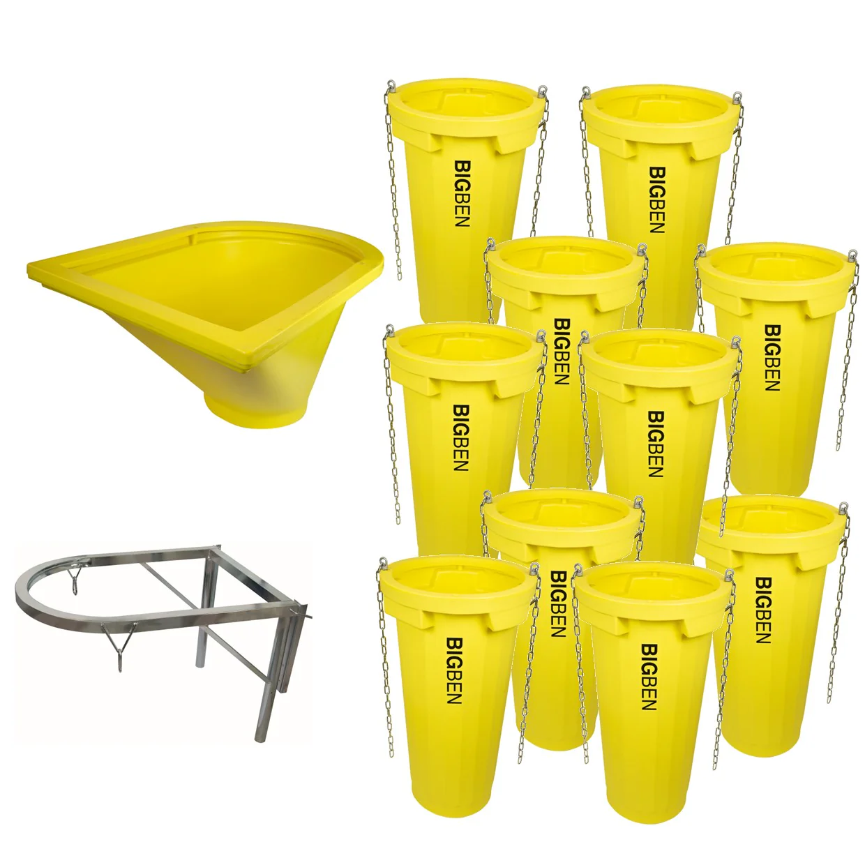 BIGBEN UltraTuff® 20" Rubble Chute Kit - 10 Chutes, 1 Top Hopper, 1 Fixing Frame