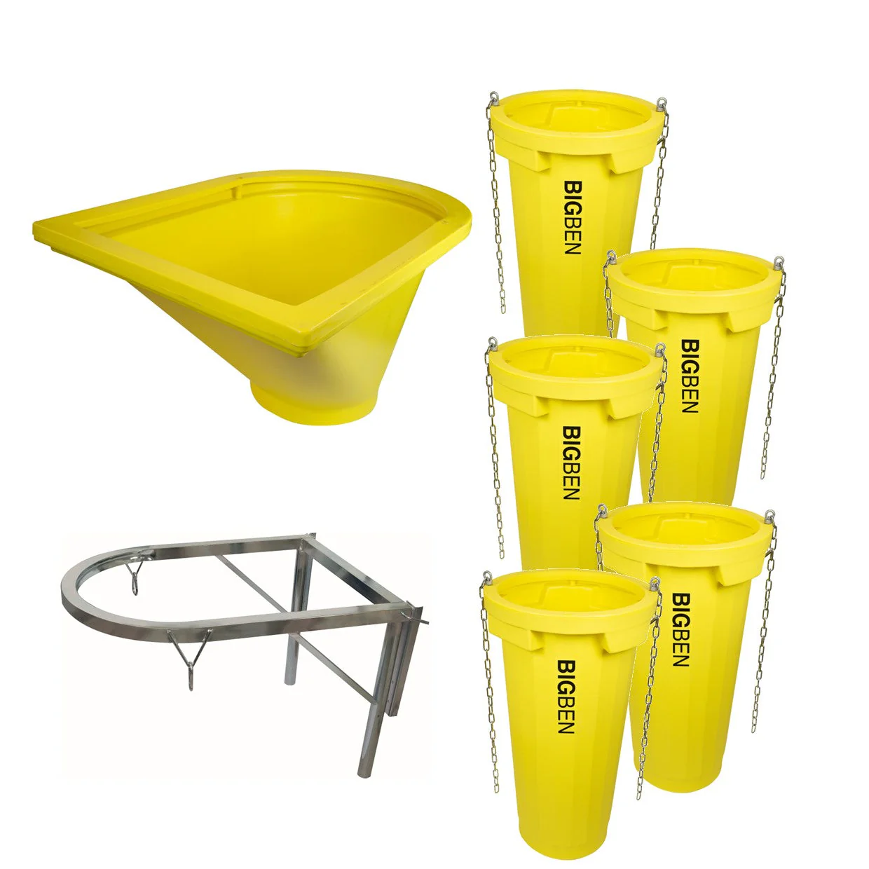 BIGBEN UltraTuff® 20" Rubble Chute Kit - 5 Chutes, 1 Top Hopper, 1 Fixing Frame