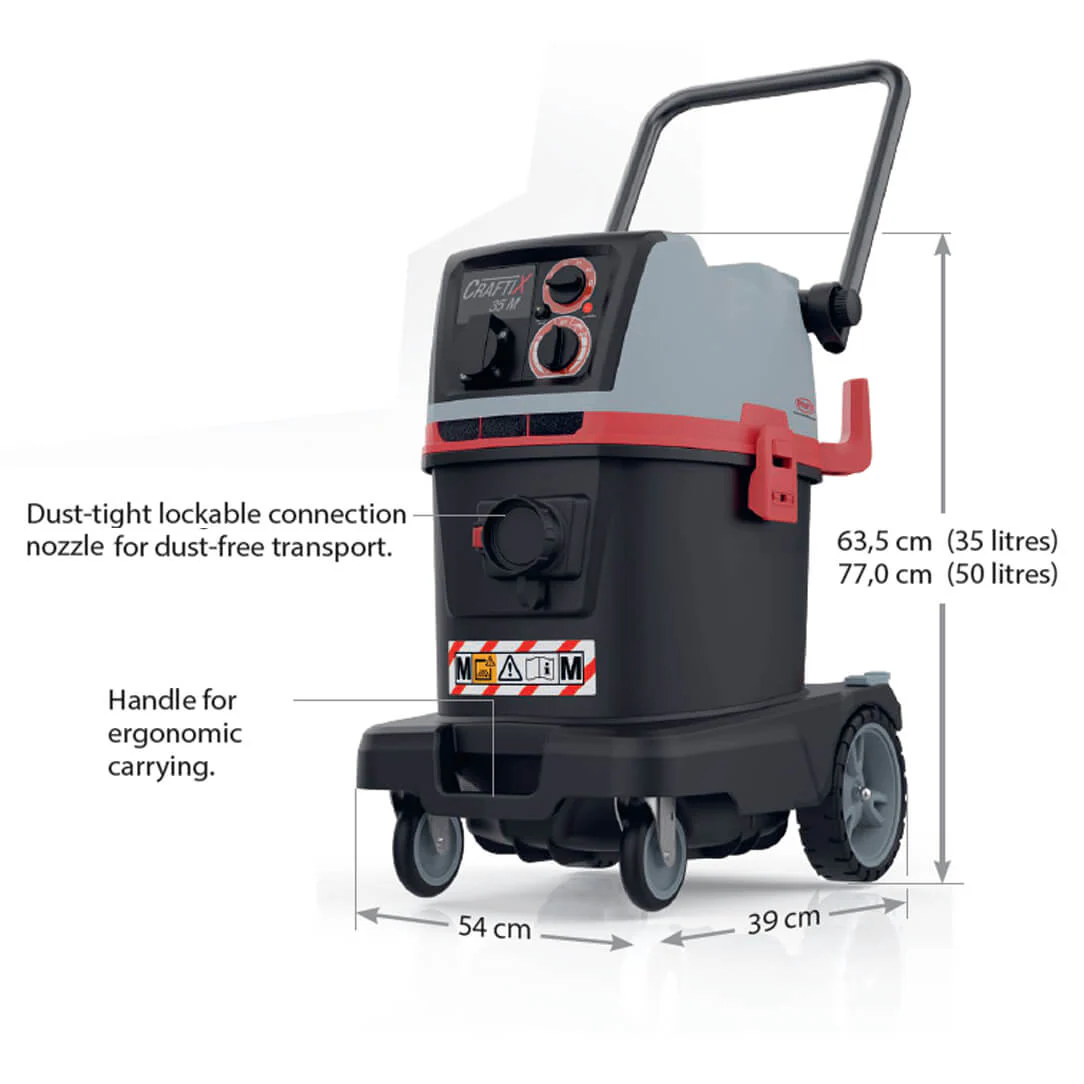 H-Class 35L Vacuum with PTO & Reverse Air Filter Cleaning, 230 Volts - Sprintus CraftiX - Image 6
