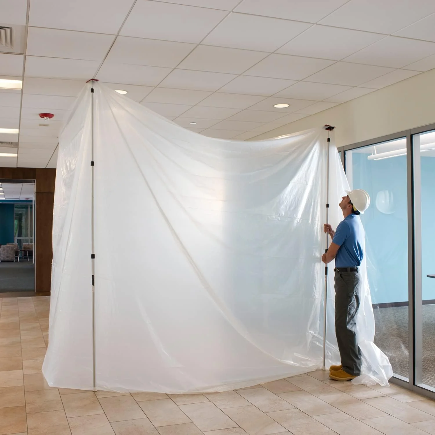 MAXVAC DustBarrier Telescopic Pole 1.10 - 3.10m, Set of 4 in Carry Case - Image 2