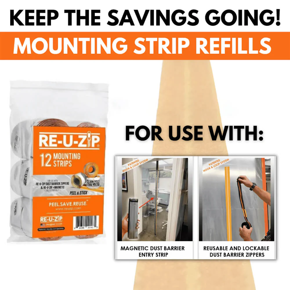 RE-U-ZIP® Mounting Strip RE-FILL™ | 12-Pack - Image 3