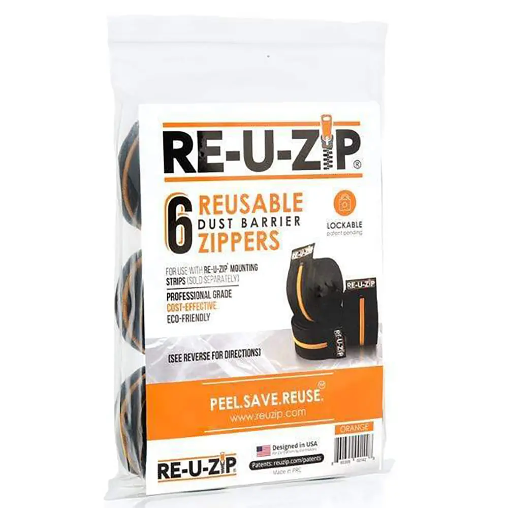 RE-U-ZIP Heavy Duty Reusable Dust Barrier Zipper (ONLY), 6-Pack - Image 2