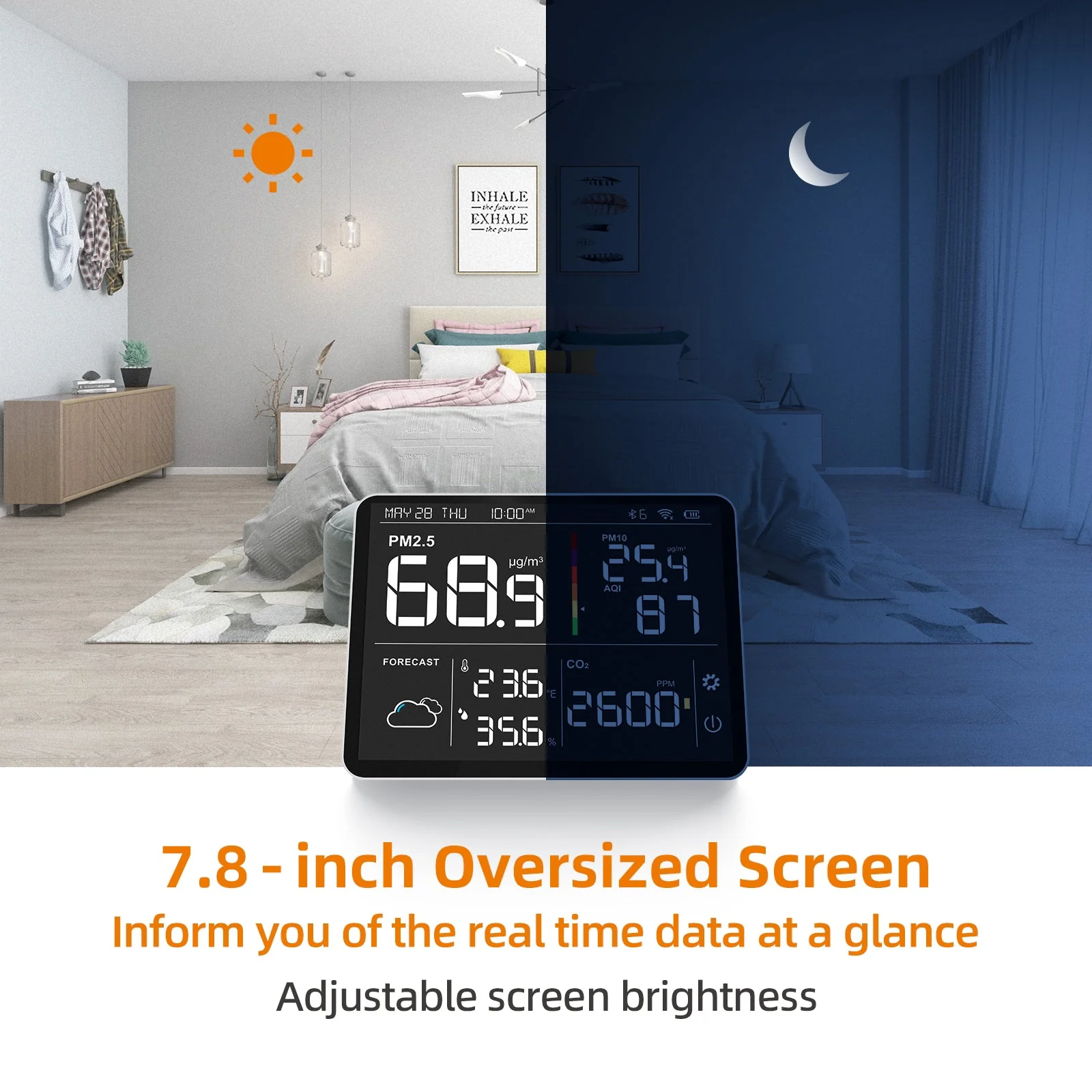 Temtop M100 Air Quality Monitor WiFi Smart Air Station PM2.5 PM10 CO2 Meter Temperature Humidity Detector for Home - Image 3