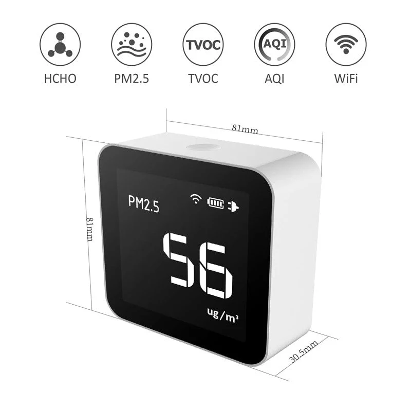 Temtop M10i WiFi Air Quality Monitor for PM2.5 TVOC AQI HCHO Formaldehyde Detecting, Real Time Display, Data Recording - Image 2